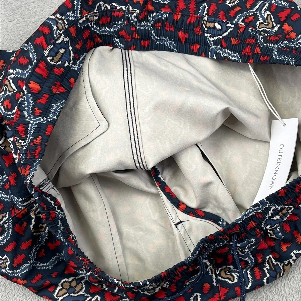 NEW Outerknown M Men's Red, Blue Nomadic Volley‎ Beach Swim Shorts